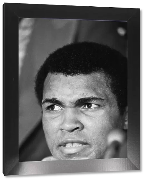 Muhammad Ali at a press conference for his World Title fight against Leon Spinks