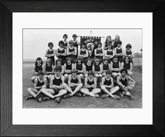 Framed Print : Members of Cleveland Schools Athletics Association who will be competing in the English Framed Print : Members of Cleveland Schools Athletics Association who will be competing in the English