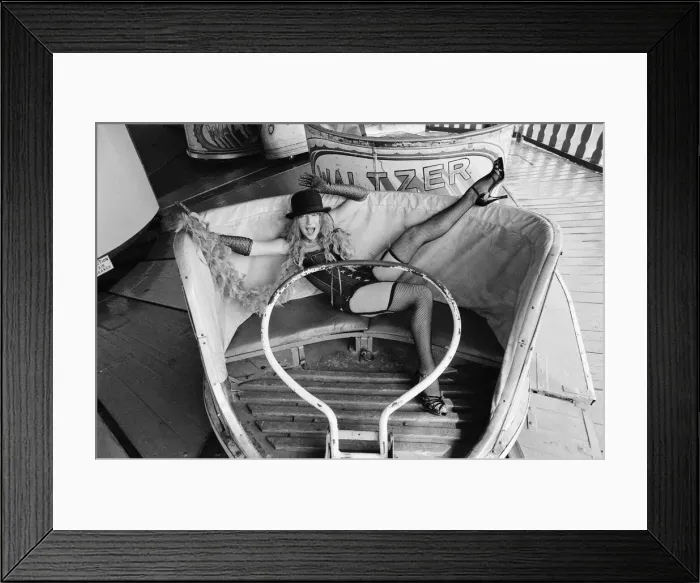 Framed Print : Actress Helen Mirren wearing a fishnet tights portraying character of fairground stripper Framed Print : Actress Helen Mirren wearing a fishnet tights portraying character of fairground stripper
