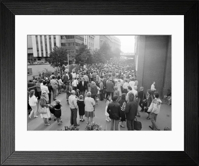 Framed Print : Grand opening of Hamleys Toy Shop, Bull Street, Birmingham, 12th October 1985 Framed Print : Grand opening of Hamleys Toy Shop, Bull Street, Birmingham, 12th October 1985