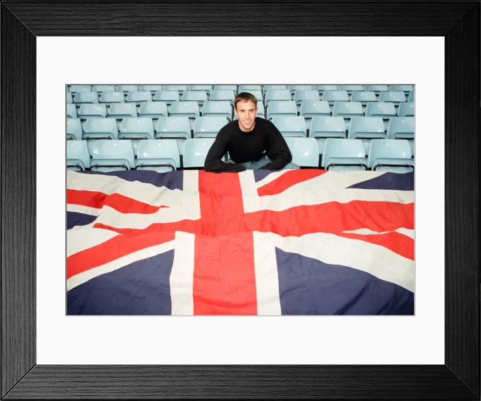 Framed Print : Aston Villa football player Gareth Southgate celebrates his England call up
