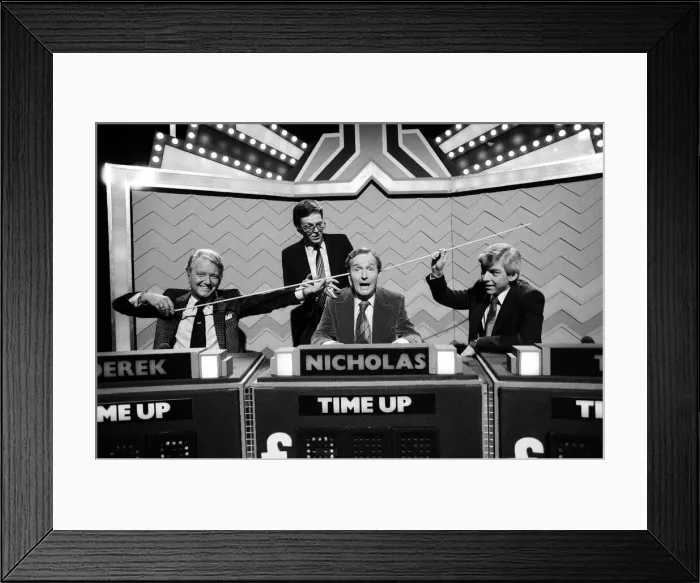 Framed Print : Three of televisions top quizmasters will be facing the questions in a special