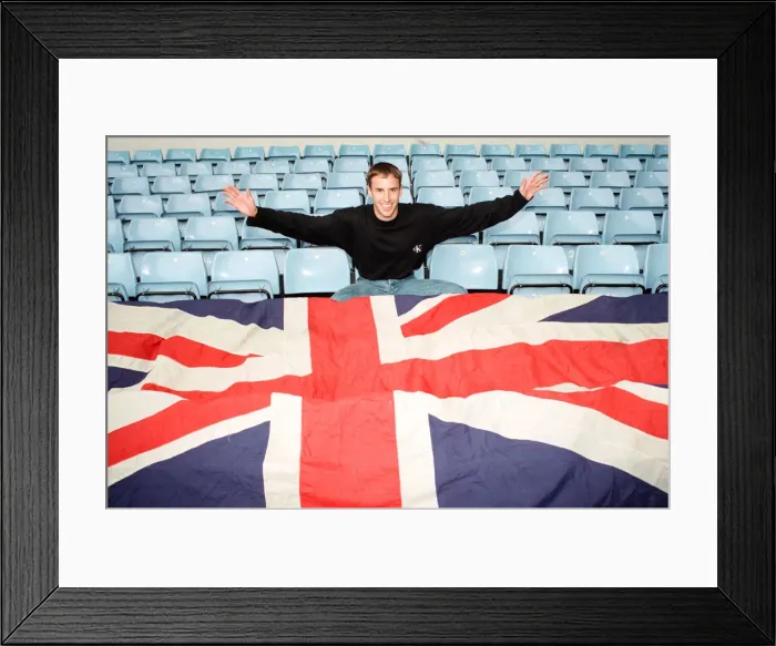 Framed Print : Aston Villa football player Gareth Southgate celebrates his England call up