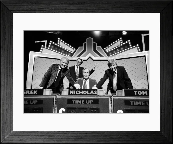 Framed Print : Three of televisions top quizmasters will be facing the questions in a special