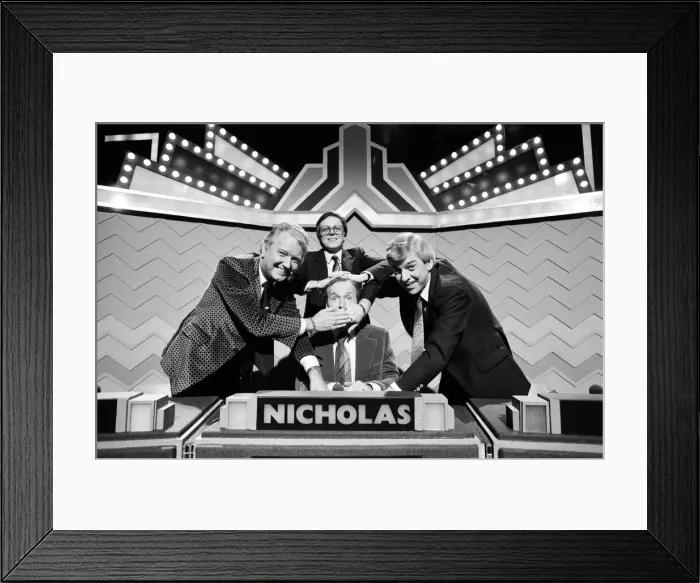 Framed Print : Three of televisions top quizmasters will be facing the questions in a special