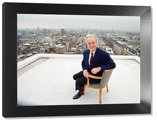 Nicholas Parsons, TV Presenter and actor, pictured on a roof top. 17th May 1994