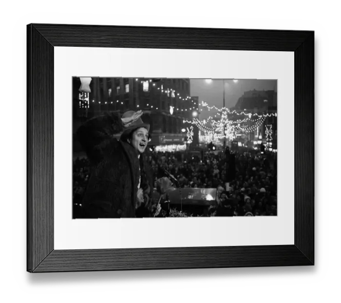 Framed Print : Ken Dodd with his Diddymen after after switching on the Christmas lights in the centre of Framed Print : Ken Dodd with his Diddymen after after switching on the Christmas lights in the centre of