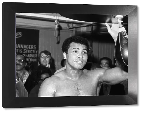 Muhammad Ali in Gleasons Gym ahead of his third fight with Ken Norton