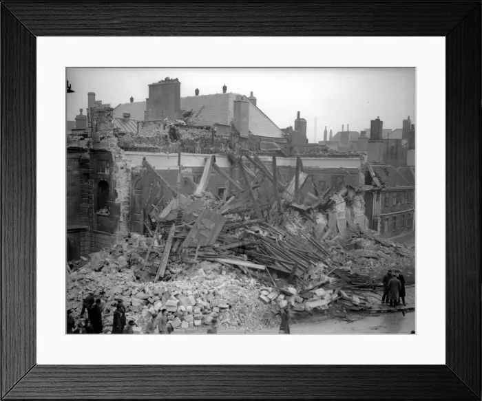 Framed Print : War time pictures of destruction visited on the city of Bristol by German bombers Framed Print : War time pictures of destruction visited on the city of Bristol by German bombers