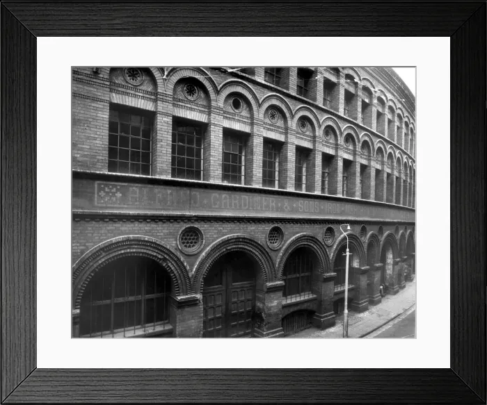 Framed Print : Gardiners showrooms in Nelson Street, demolished to make way for the new Framed Print : Gardiners showrooms in Nelson Street, demolished to make way for the new