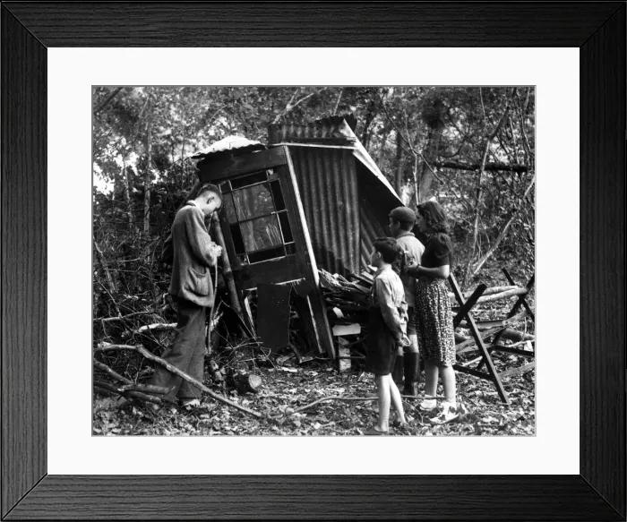 Framed Print : Children examine the wreckage left after a bombing raid, Bristol area 1st May 1941 Framed Print : Children examine the wreckage left after a bombing raid, Bristol area 1st May 1941
