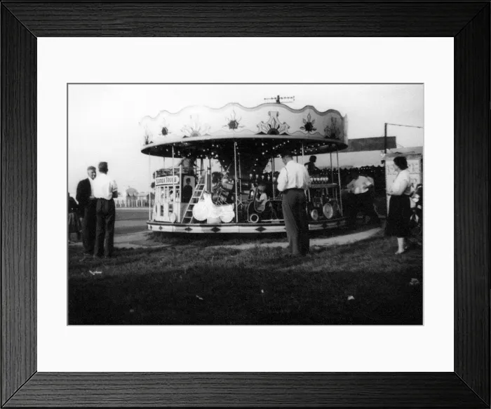 Framed Print : A Carousel, roundabout at Severn Beach (not dated) 1950s Framed Print : A Carousel, roundabout at Severn Beach (not dated) 1950s