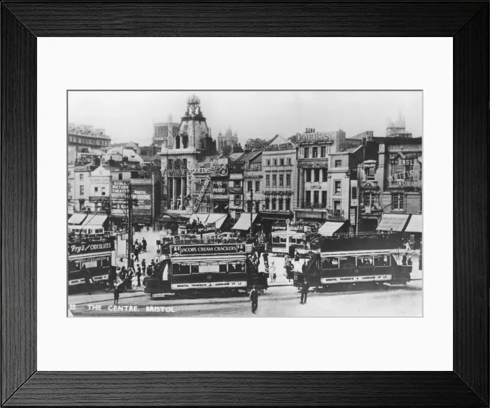 Framed Print : Bristol trams at the Tramways Centre also known asThe Centre between the wars 1930s Framed Print : Bristol trams at the Tramways Centre also known asThe Centre between the wars 1930s