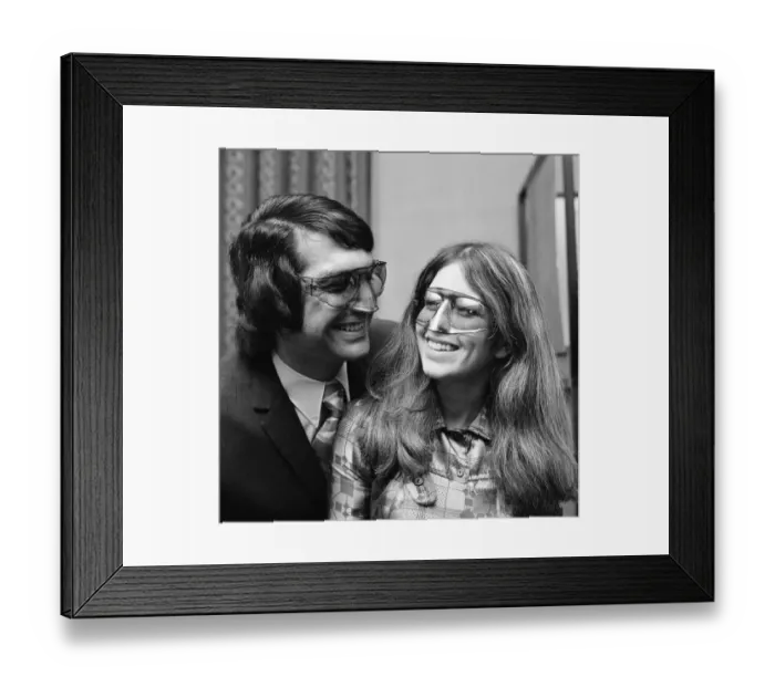 Framed Print : The new shaped Noseguard Sunglasses that cost thirty five shillings are unveiled Framed Print : The new shaped Noseguard Sunglasses that cost thirty five shillings are unveiled