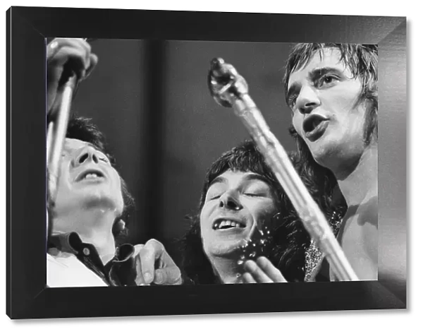 Picture shows Left to Right, Ronnie Lane, Ian McLagan and Rod Stewart of The Faces
