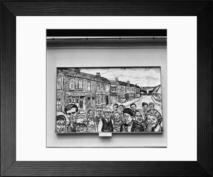 Framed Print : Artist John Bratby, the famous mural painter, has completed a painting on which 15 Framed Print : Artist John Bratby, the famous mural painter, has completed a painting on which 15