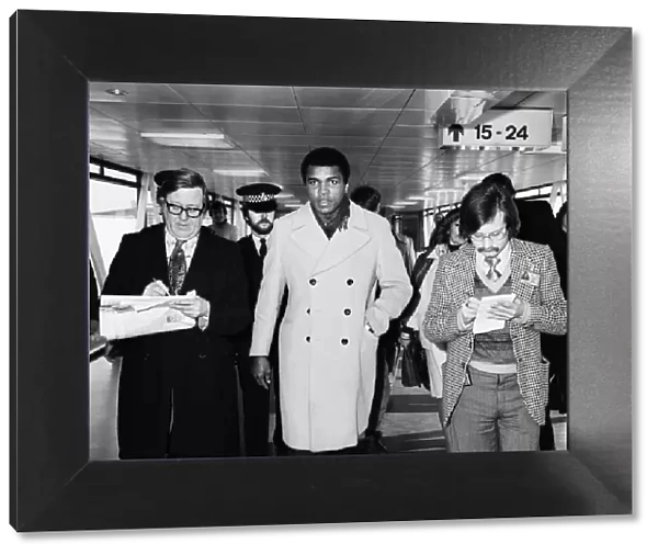Muhammad Ali arrived today at Heathrow Airport from Amsterdam to publicise his new book
