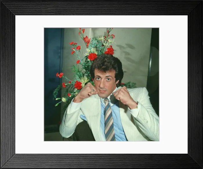 Framed Print : Sylvester Stallone, Actor in a photo shoot for The Daily Record in 1982 Framed Print : Sylvester Stallone, Actor in a photo shoot for The Daily Record in 1982