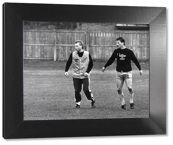 Newcastle United Training Session, 9th January 1989. Bjorn Kristensen (right