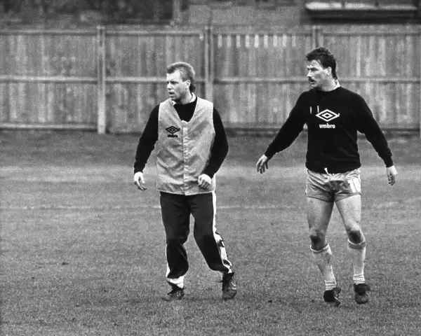 Newcastle United Training Session, 9th January 1989. Bjorn Kristensen (right