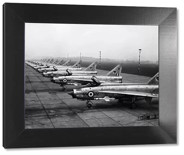 A line up of aircraft of Number 74 Squadron at RAF Coltishall, Norfolk