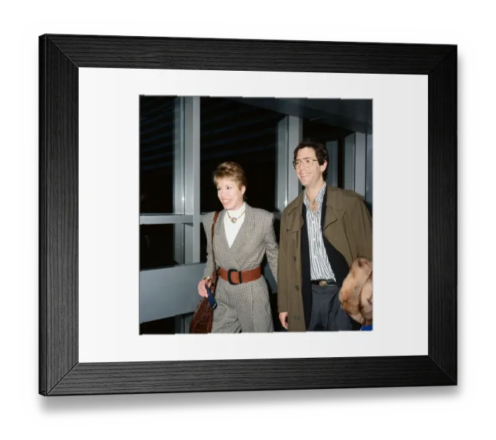 Framed Print : American Actress Mary Tyler Moore at London Airport with her husband Robert Levine