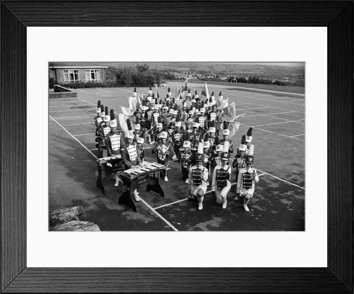 Framed Print : Wembley, here we come! On parade outside Deighton Sports Centre are members of Outlane