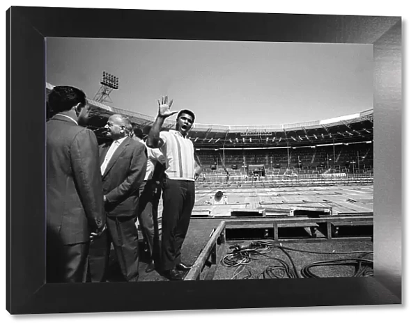 Cassius Clay (Muhammad Ali) at Wembley Stadium where his non-title bout against