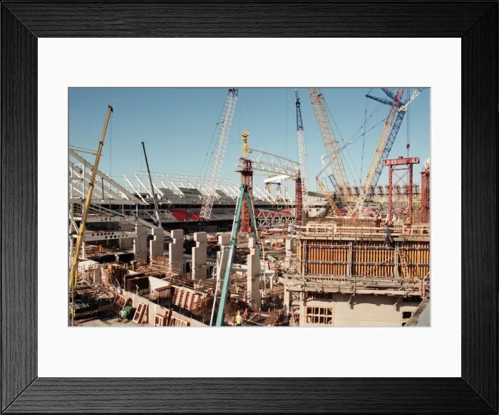 Framed Print : Aerial views of the Millennium Stadium under construction. 9th February 1999 Framed Print : Aerial views of the Millennium Stadium under construction. 9th February 1999