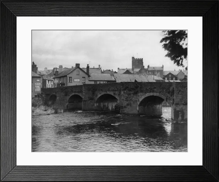 Framed Print : Llanfaes Bridge, standing over The River Usk in Brecon, a market town Framed Print : Llanfaes Bridge, standing over The River Usk in Brecon, a market town