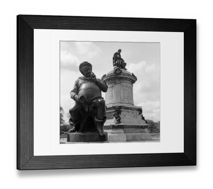 Framed Print : The Shakespeare Memorial by Lord Ronald Gower. At each corner of the Memorial Framed Print : The Shakespeare Memorial by Lord Ronald Gower. At each corner of the Memorial