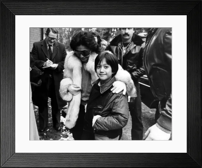 Framed Print : Yoko Ono and her son Sean Lennon visit Strawberry Field in Liverpool. 24th January 1984 Framed Print : Yoko Ono and her son Sean Lennon visit Strawberry Field in Liverpool. 24th January 1984