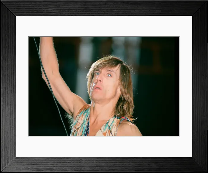 Framed Print : Iggy Pop (USA singer) performing at The Reading Rock Festival, Little Johns Farm