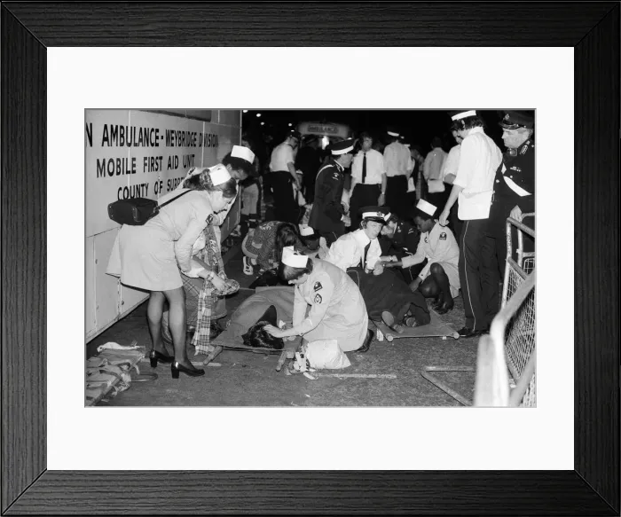 Framed Print : Hysterical Bay City Rollers fans outside the Odeon Hammersmith after the groups concert Framed Print : Hysterical Bay City Rollers fans outside the Odeon Hammersmith after the groups concert