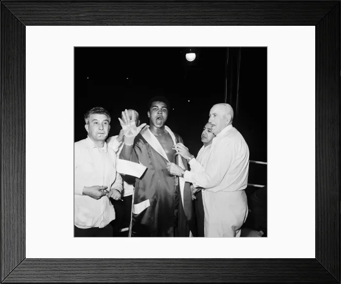 Framed Print : Cassius Clay aka (Muhammad Ali) vs Henry Cooper in their first fight at Wembley Stadium Framed Print : Cassius Clay aka (Muhammad Ali) vs Henry Cooper in their first fight at Wembley Stadium