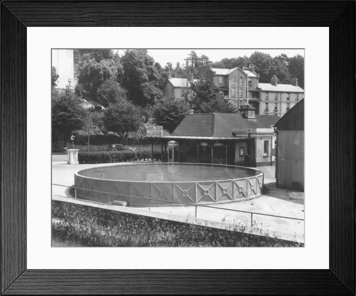 Framed Print : An emergency water tank for extinguishing fires built in the corner of the Omnibus