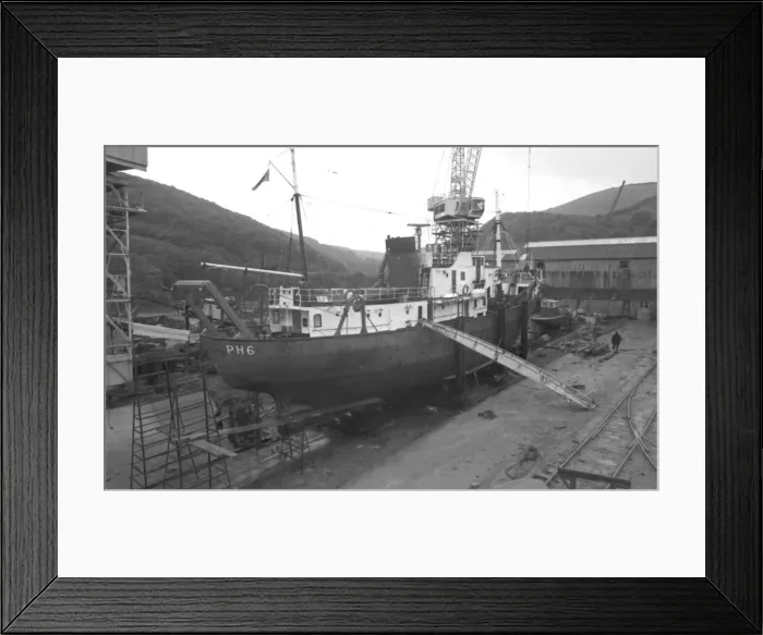 Framed Print : Philip and Son boatyard at Noss on the River Dart in June 1972 Framed Print : Philip and Son boatyard at Noss on the River Dart in June 1972