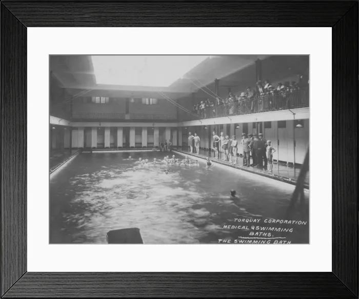 Framed Print : The medical and swimming baths at Torquays Marine Spa. Circa 1910 Framed Print : The medical and swimming baths at Torquays Marine Spa. Circa 1910