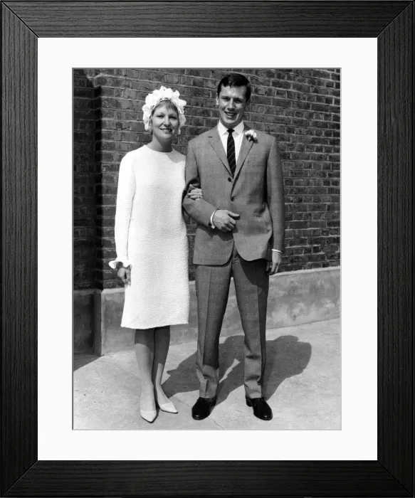 Framed Print : Mr James Peter Flanagan and Dr Patricia Margaret Butterworth after their wedding Framed Print : Mr James Peter Flanagan and Dr Patricia Margaret Butterworth after their wedding