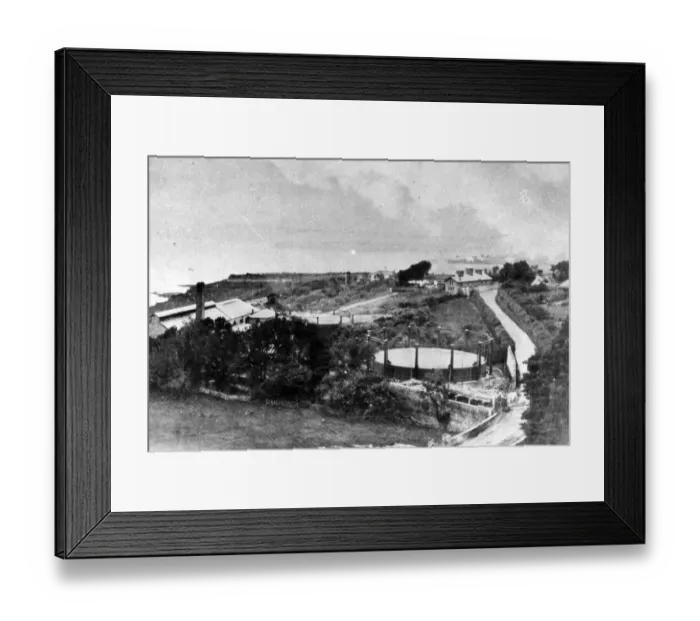 Framed Print : Torquay Road at Hollacombe in 1868 showing the first gasworks buildings Framed Print : Torquay Road at Hollacombe in 1868 showing the first gasworks buildings