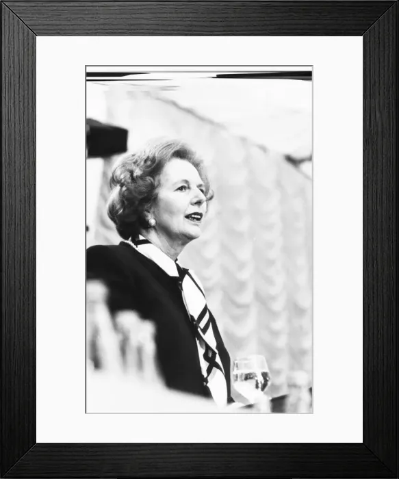 Framed Print : Margaret Thatcher addressing a Tory Central Council Conference at the Palace Hotel