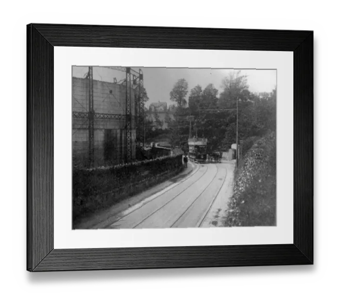 Framed Print : The Torquay Road at Hollacombe, Paignton in about 1910 when trams Framed Print : The Torquay Road at Hollacombe, Paignton in about 1910 when trams