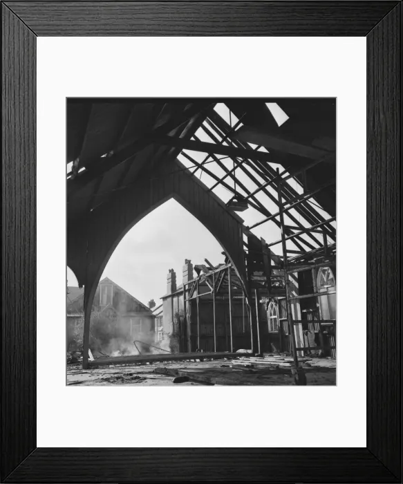 Framed Print : Demolition of St Pauls Church, Plainmoor in April 1968 Framed Print : Demolition of St Pauls Church, Plainmoor in April 1968