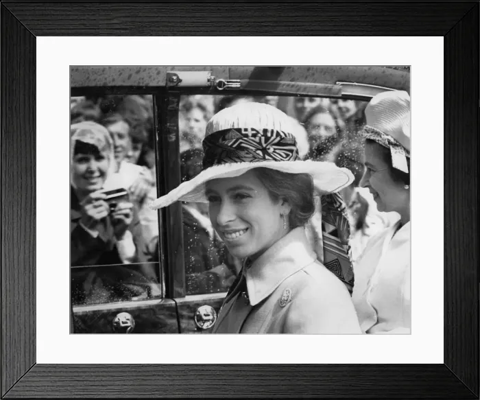 Framed Print : Princess Anne and Queen Elizabeth II visit Dartmouth. 1972