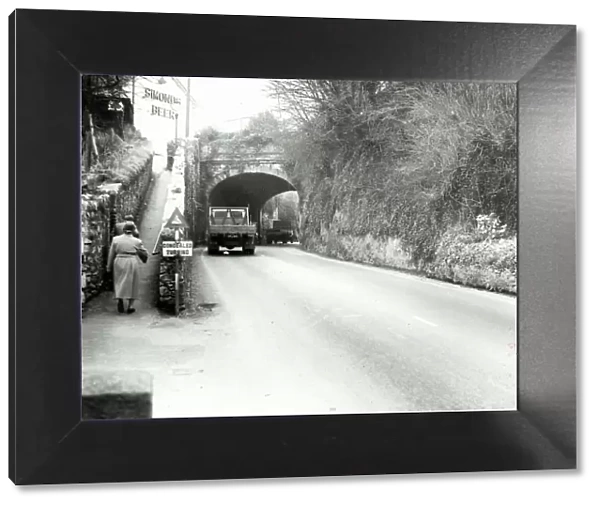 A photograph taken in February 1959 of the Kingskerswell Arch on the Newton Road