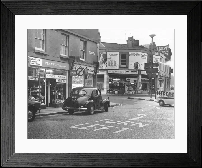 Framed Print : A photograph from 1969 showing Union Street, Torre as it joins Brunswick Square in Framed Print : A photograph from 1969 showing Union Street, Torre as it joins Brunswick Square in