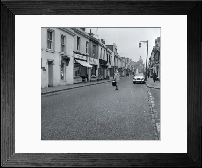 Framed Print : Torre street, Torquay in November 1968