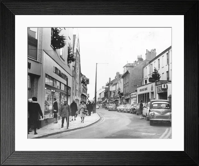 Framed Print : Fore Street, Brixham, 7th December 1967 Framed Print : Fore Street, Brixham, 7th December 1967