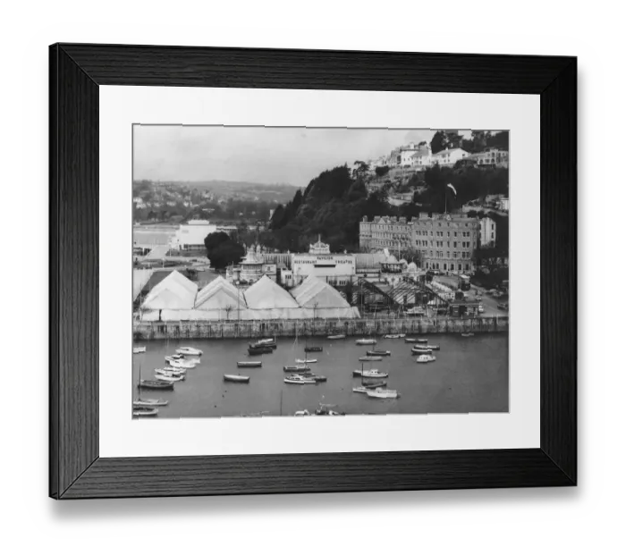 Framed Print : Torquay Harbour showing the Pavllion Theatre. Circa 1960 Framed Print : Torquay Harbour showing the Pavllion Theatre. Circa 1960