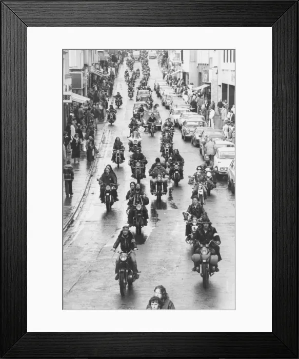 Framed Print : 2000 Motorcycle Action Group members ride down Union Street Framed Print : 2000 Motorcycle Action Group members ride down Union Street